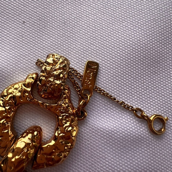 Vintage 1940’s Monet Gold Tone Oval Link Bracelet 7” Safety Chain - Picture 2 of 5